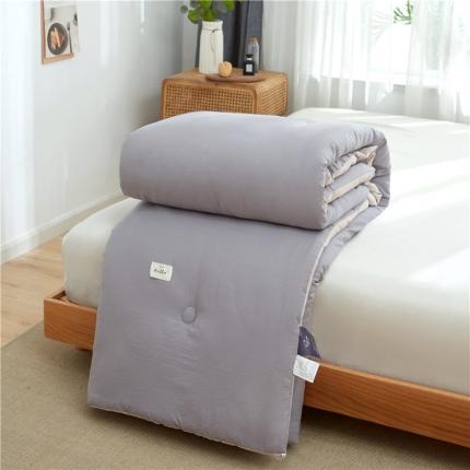 91家纺网 家纺一手货源 找家纺 森林人 2022新款无印水洗棉立体冬被 立体-深灰