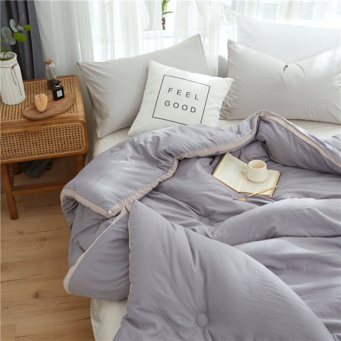 91家纺网 家纺一手货源 找家纺 森林人 2022新款无印水洗棉立体冬被 立体-深灰