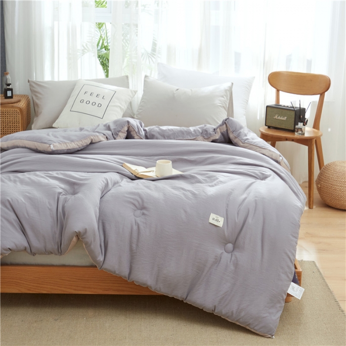 91家纺网 家纺一手货源 找家纺 森林人 2022新款无印水洗棉立体冬被 立体-深灰