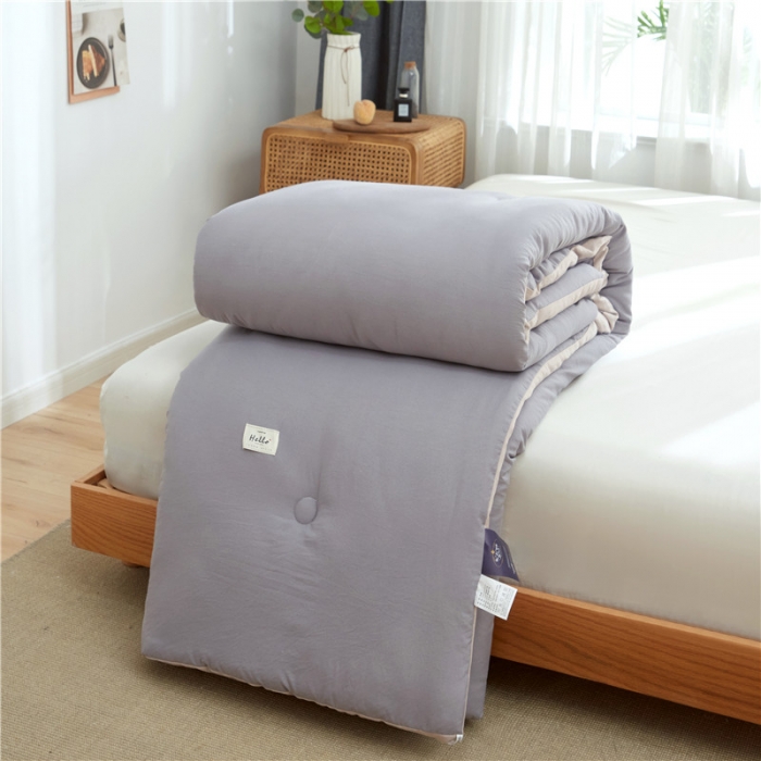 91家纺网 家纺一手货源 找家纺 森林人 2022新款无印水洗棉立体冬被 立体-深灰