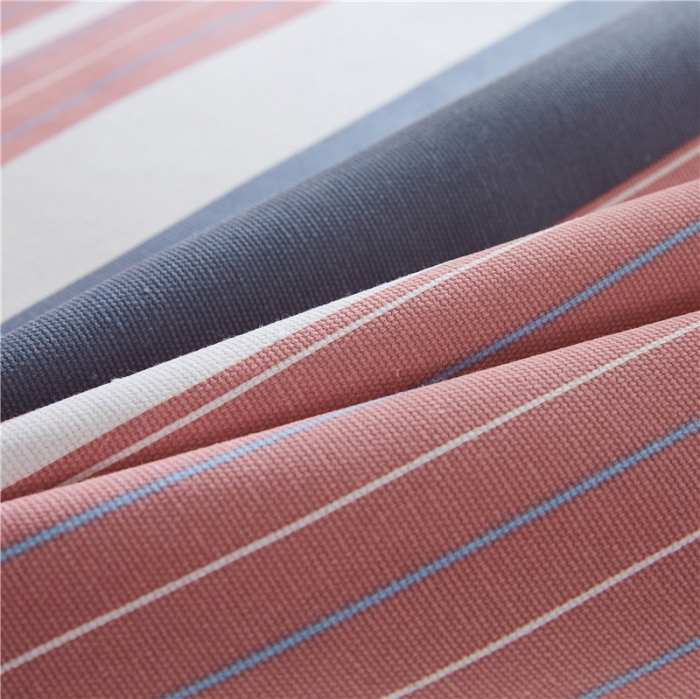 91家纺网 家纺一手货源 找家纺 首爱家纺 2025新款直播款无印风老粗布床单 彩色条纹