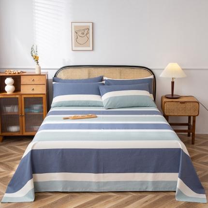 91家纺网 家纺一手货源 找家纺 首爱家纺 2025新款直播款无印风老粗布床单 欢乐