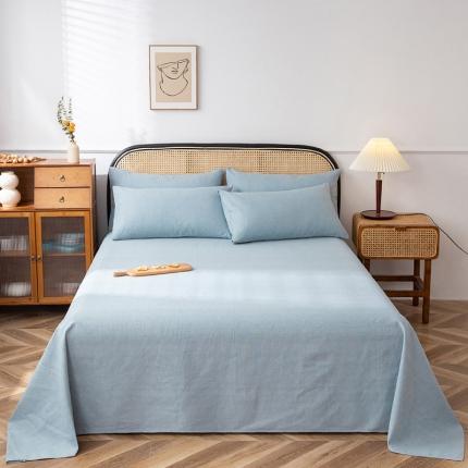 91家纺网 家纺一手货源 找家纺 首爱家纺 2025新款直播款无印风老粗布床单 偶遇