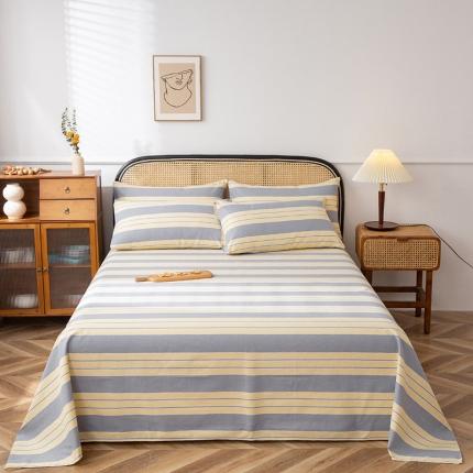 91家纺网 家纺一手货源 找家纺 首爱家纺 2025新款直播款无印风老粗布床单 温馨