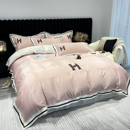 91家纺网 家纺一手货源 找家纺 （总）红嘴企鹅 2025新款水洗真丝天丝四件套H款提供买家秀