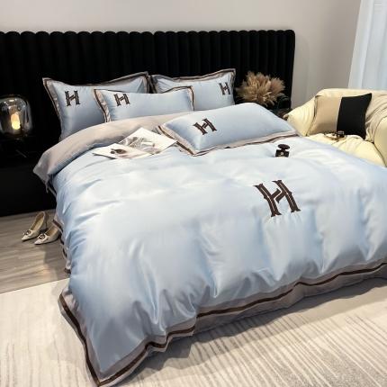 91家纺网 家纺一手货源 找家纺 （总）红嘴企鹅 2025新款水洗真丝天丝四件套H款提供买家秀