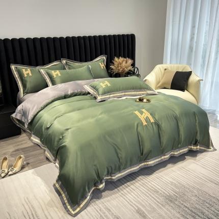 91家纺网 家纺一手货源 找家纺 （总）红嘴企鹅 2025新款水洗真丝天丝四件套H款提供买家秀