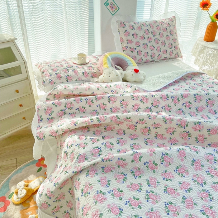 91家纺网 家纺一手货源 找家纺 鑫钰 2023全棉印花床盖三件套 初见