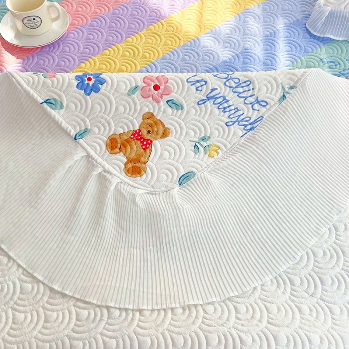 91家纺网 家纺一手货源 找家纺 鑫钰 2023全棉印花床盖三件套 花布熊