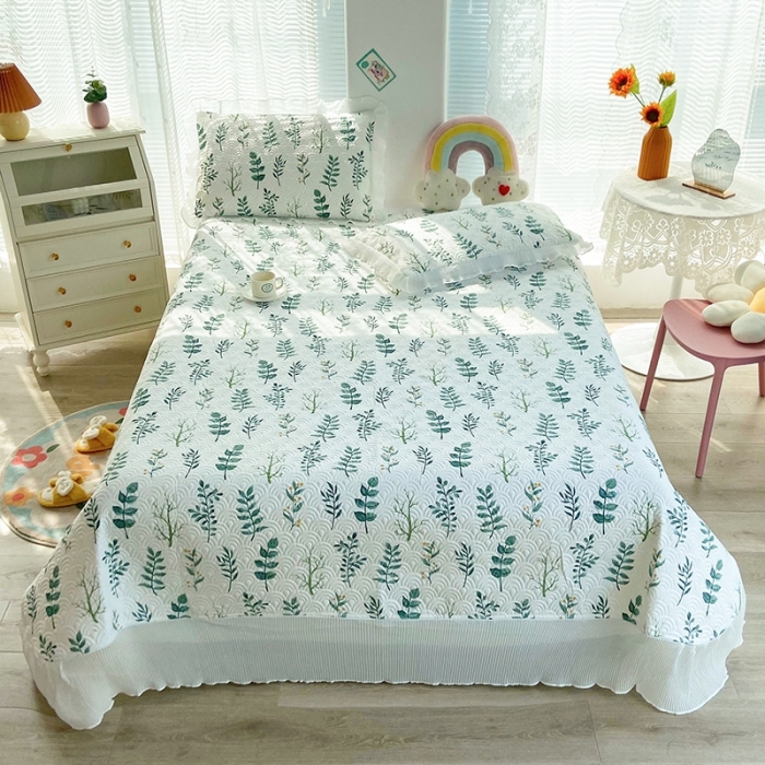 91家纺网 家纺一手货源 找家纺 鑫钰 2023全棉印花床盖三件套 琉璃