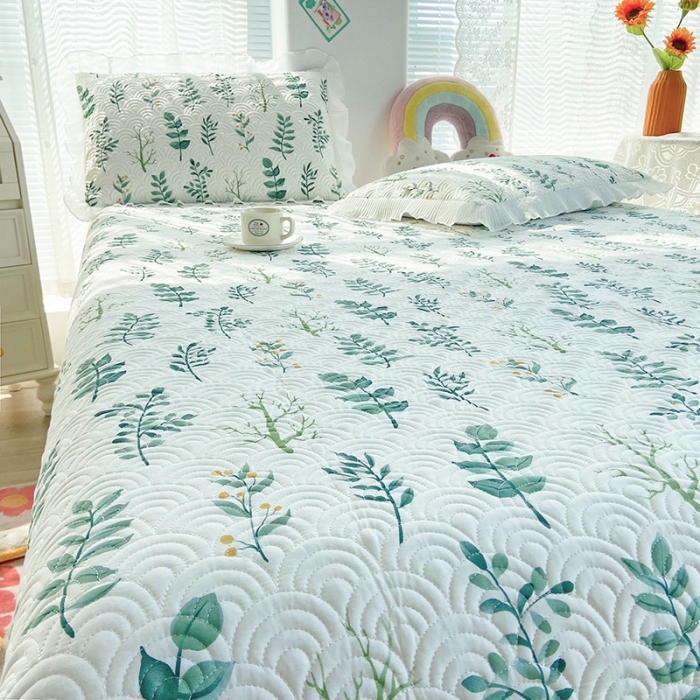 91家纺网 家纺一手货源 找家纺 鑫钰 2023全棉印花床盖三件套 琉璃