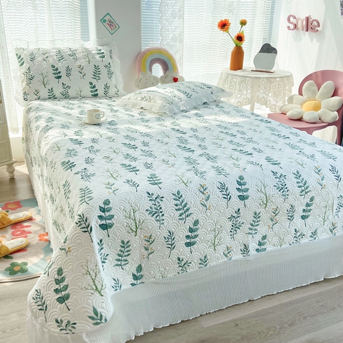 91家纺网 家纺一手货源 找家纺 鑫钰 2023全棉印花床盖三件套 琉璃