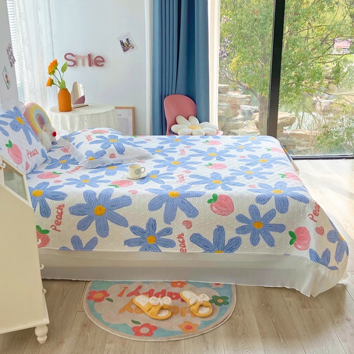 91家纺网 家纺一手货源 找家纺 鑫钰 2023全棉印花床盖三件套 陌颜兰