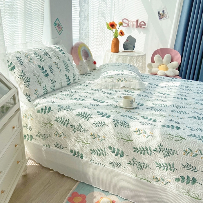 91家纺网 家纺一手货源 找家纺 鑫钰 2023全棉印花床盖三件套 琉璃