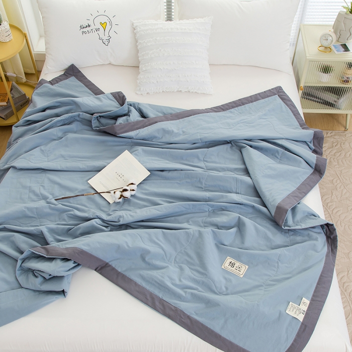 91家纺网 家纺一手货源 找家纺 （总）芯恋 2025新款里外全棉A类素色水洗棉棉花夏被夏凉被