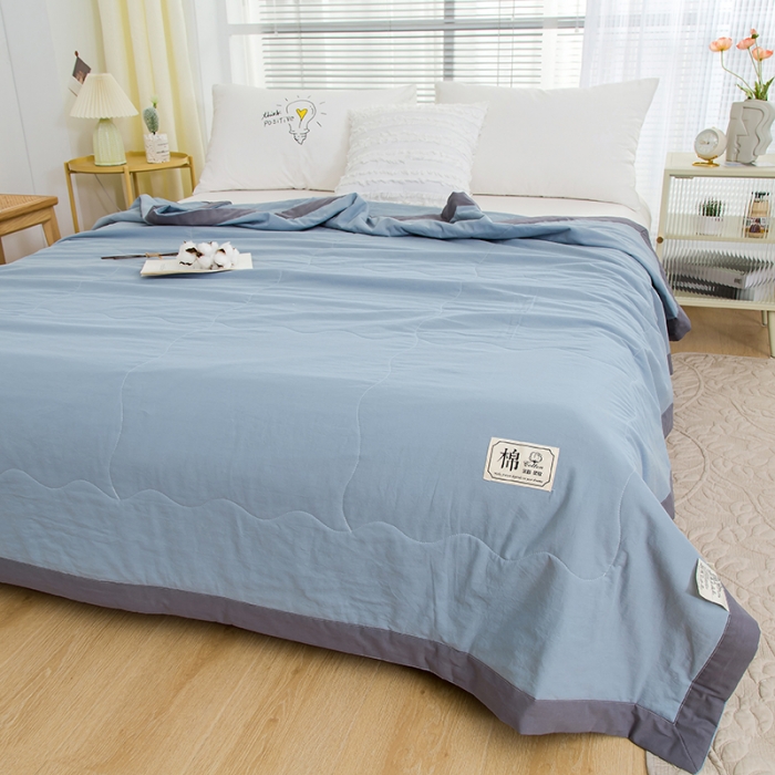 91家纺网 家纺一手货源 找家纺 （总）芯恋 2025新款里外全棉A类素色水洗棉棉花夏被夏凉被