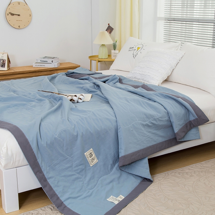 91家纺网 家纺一手货源 找家纺 （总）芯恋 2025新款里外全棉A类素色水洗棉棉花夏被夏凉被