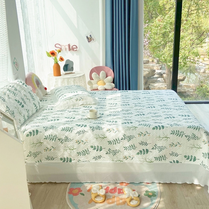 91家纺网 家纺一手货源 找家纺 鑫钰 2023全棉印花床盖三件套 琉璃