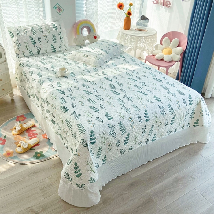 91家纺网 家纺一手货源 找家纺 鑫钰 2023全棉印花床盖三件套 琉璃