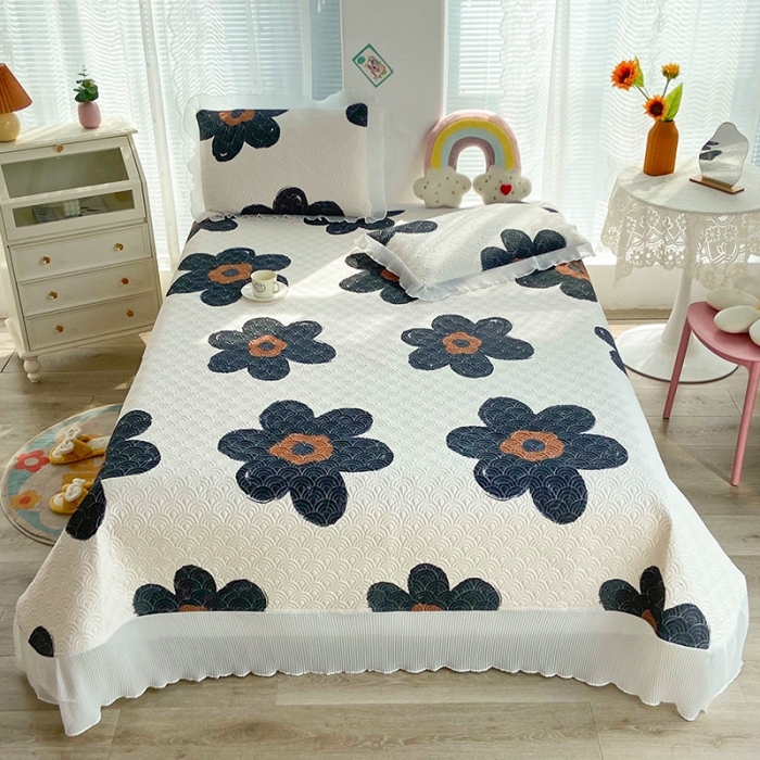 91家纺网 家纺一手货源 找家纺 鑫钰 2023全棉印花床盖三件套 奈思-黑