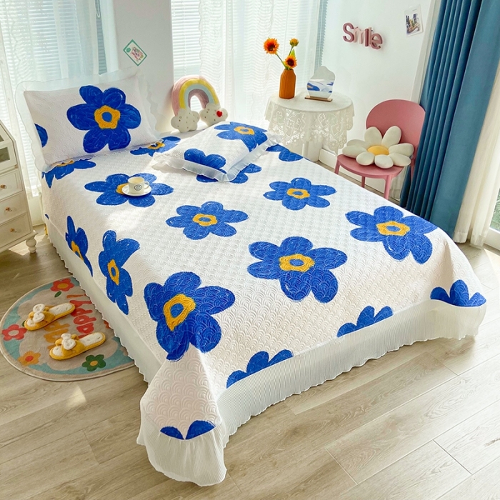 91家纺网 家纺一手货源 找家纺 鑫钰 2023全棉印花床盖三件套 奈思-兰