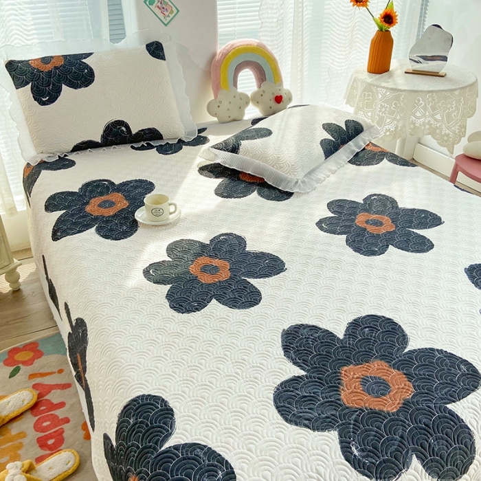 91家纺网 家纺一手货源 找家纺 鑫钰 2023全棉印花床盖三件套 奈思-黑