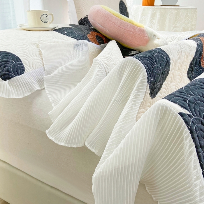 91家纺网 家纺一手货源 找家纺 鑫钰 2023全棉印花床盖三件套 奈思-黑