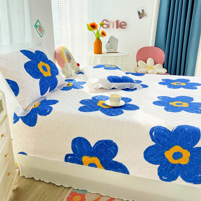 91家纺网 家纺一手货源 找家纺 鑫钰 2023全棉印花床盖三件套 奈思-兰