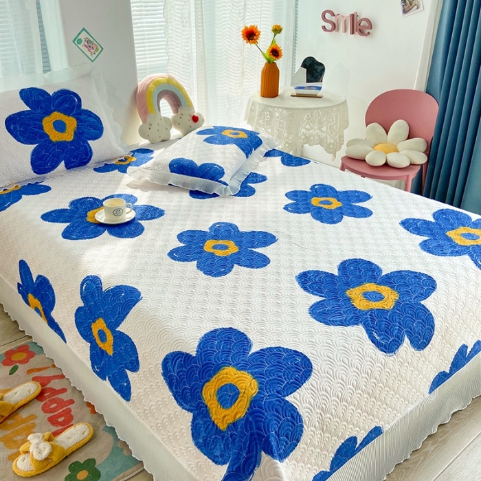 91家纺网 家纺一手货源 找家纺 鑫钰 2023全棉印花床盖三件套 奈思-兰