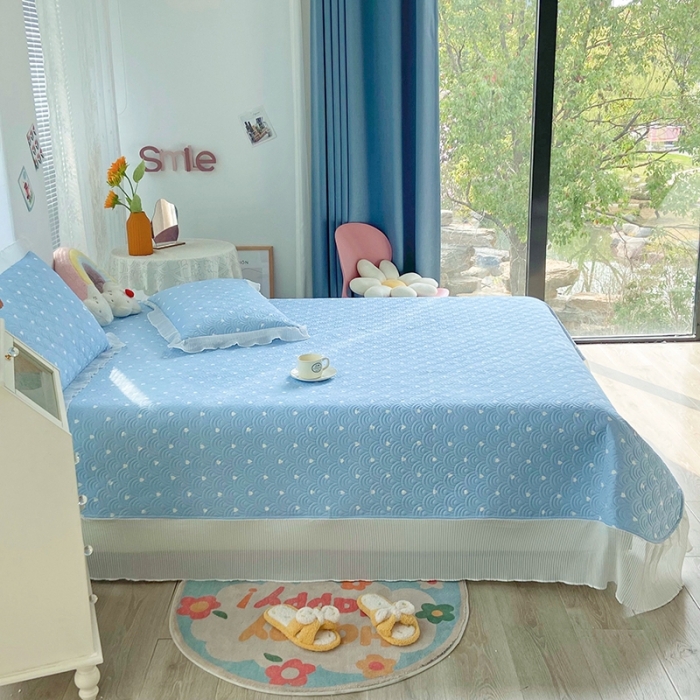 91家纺网 家纺一手货源 找家纺 鑫钰 2023全棉印花床盖三件套 小爱心