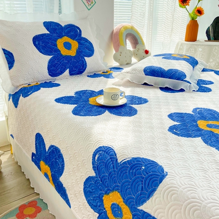 91家纺网 家纺一手货源 找家纺 鑫钰 2023全棉印花床盖三件套 奈思-兰