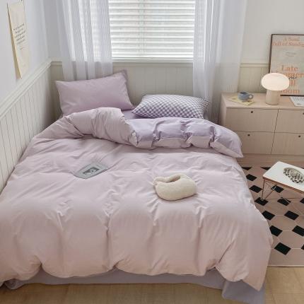 91家纺网 家纺一手货源 找家纺 （总）三朵 2022新款13372水洗全棉混搭四件套