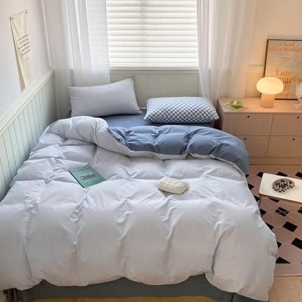 91家纺网 家纺一手货源 找家纺 （总）三朵 2022新款13372水洗全棉混搭四件套