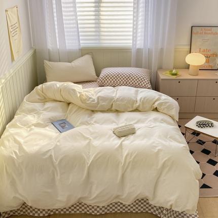 91家纺网 家纺一手货源 找家纺 （总）三朵 2022新款13372水洗全棉混搭四件套