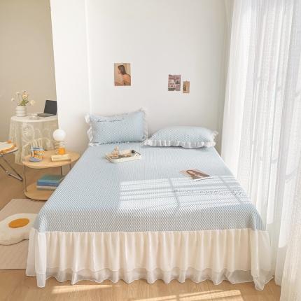 91家纺网 家纺一手货源 找家纺 （总）川悦生活 2022新款A类冰豆豆凉席床裙款三件套