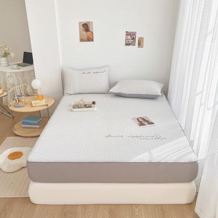 川悦生活 2022新款A类冰豆豆凉席床笠款三件套 奶油白