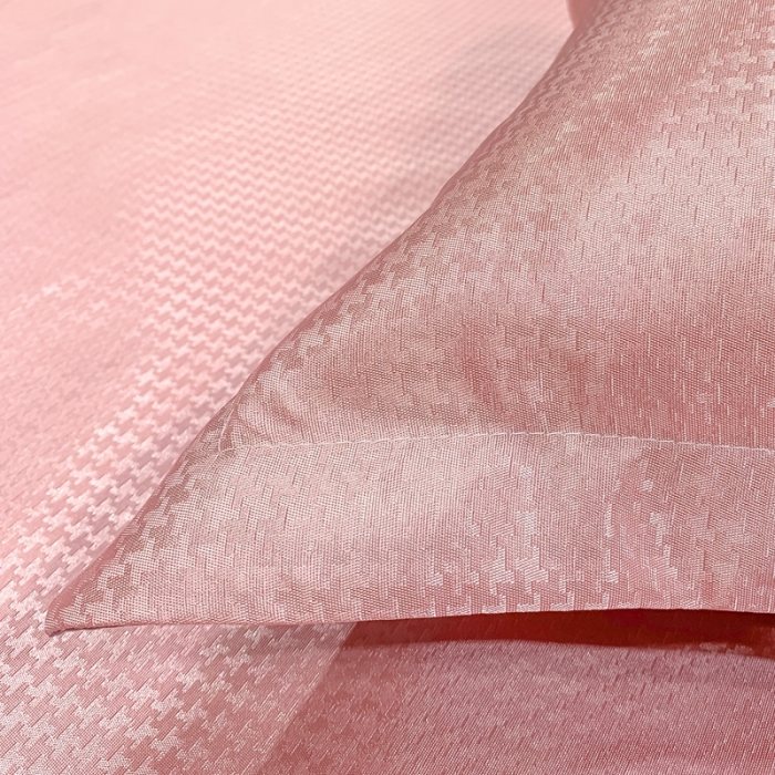 91家纺网 家纺一手货源 找家纺 春寻 2022新款千鸟格床笠款凉席三件套 千鸟格-粉豆沙