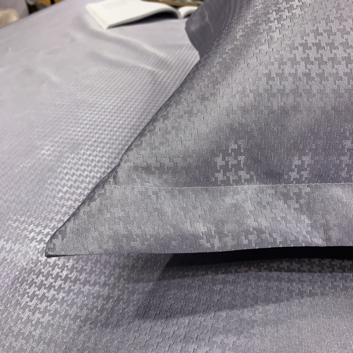 91家纺网 家纺一手货源 找家纺 春寻 2022新款千鸟格床笠款凉席三件套 千鸟格-浅灰