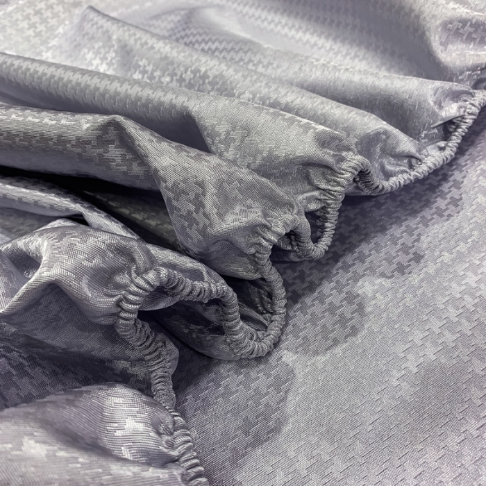 91家纺网 家纺一手货源 找家纺 春寻 2022新款千鸟格床笠款凉席三件套 千鸟格-浅灰