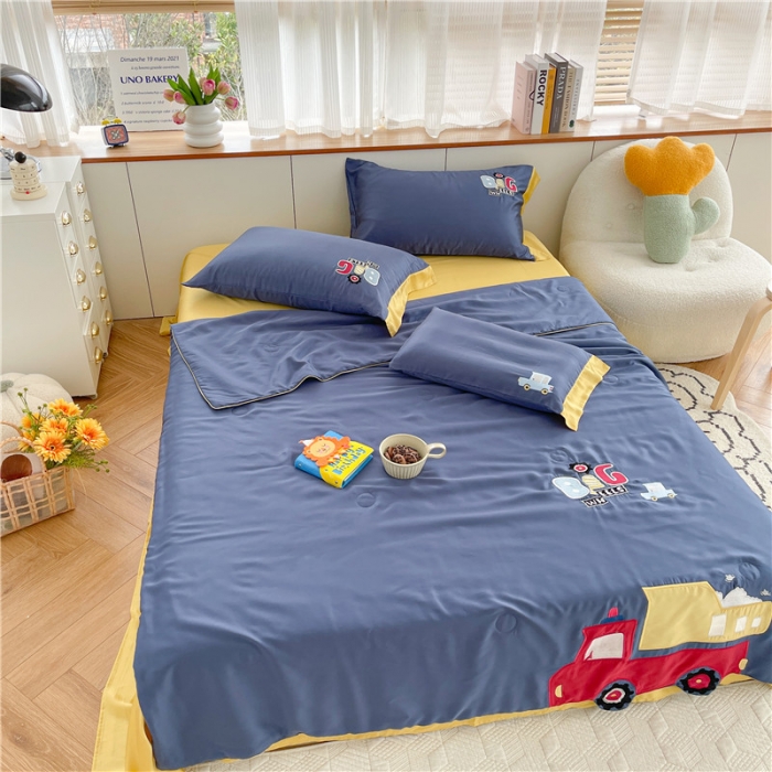 91家纺网 家纺一手货源 找家纺 星野 2022新款80s奥地利天丝夏被-工程车