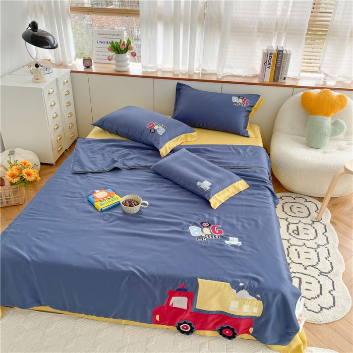 91家纺网 家纺一手货源 找家纺 星野 2022新款80s奥地利天丝夏被-工程车