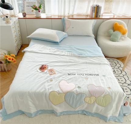 星野 2022新款80s奥地利天丝夏被-马卡龙爱心