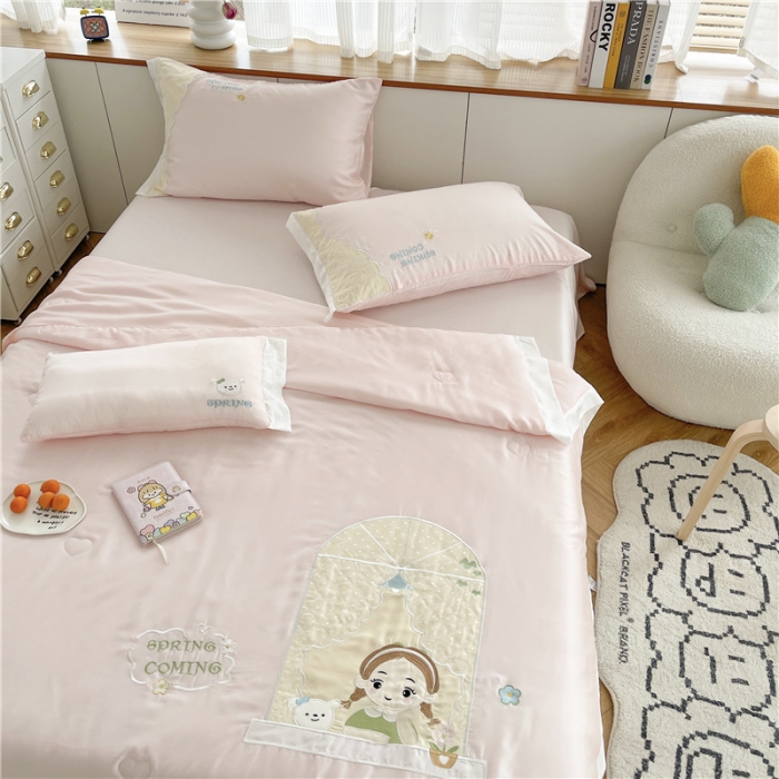 91家纺网 家纺一手货源 找家纺 星野 2022新款80s奥地利天丝夏被-夏日甜心