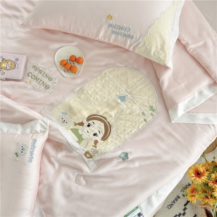 91家纺网 家纺一手货源 找家纺 星野 2022新款80s奥地利天丝夏被-夏日甜心