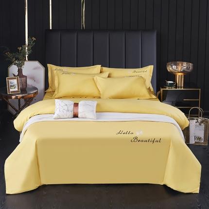 91家纺网 家纺一手货源 找家纺 柔享家（原芷澜家纺） 2025新款纯色绣花床单四件套