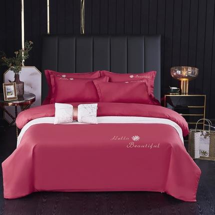 91家纺网 家纺一手货源 找家纺 柔享家（原芷澜家纺） 2025新款纯色绣花床单四件套