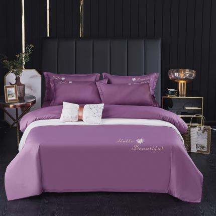 91家纺网 家纺一手货源 找家纺 柔享家（原芷澜家纺） 2025新款纯色绣花床单四件套