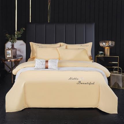 91家纺网 家纺一手货源 找家纺 柔享家（原芷澜家纺） 2025新款纯色绣花床单四件套