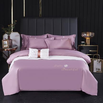 91家纺网 家纺一手货源 找家纺 柔享家（原芷澜家纺） 2025新款纯色绣花床单四件套