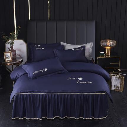 91家纺网 家纺一手货源 找家纺 柔享家（原芷澜家纺） 2025新款纯色绣花床裙款四件套